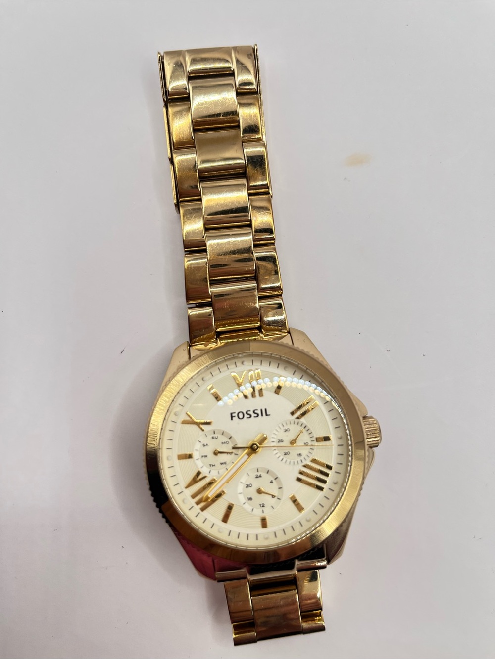 Fossil AM4510 Women's 40mm Gold-Tone Stainless Steel Bracelet Quartz Watch